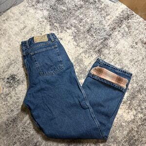 Red Head Brand Co Mens Flannel Lined Jeans Medium Wash Straight Leg 36x34 Blue